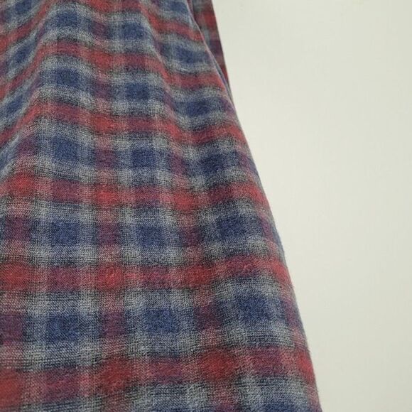 Culturata Size XL Plaid Button Up Shirt Long Sleeve Brushed Cotton Red Blue - Picture 9 of 12